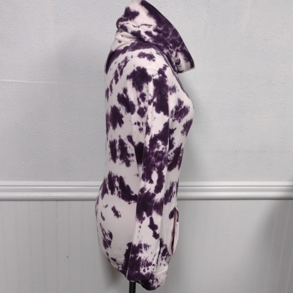 Lily & Lottie Women's Purple Tie-Dye Cowl Neck Sweatshirt - Picture 6 of 14